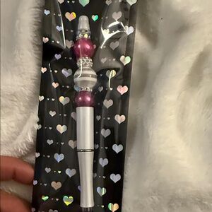 Elegant White and Purple Party Favor Pen